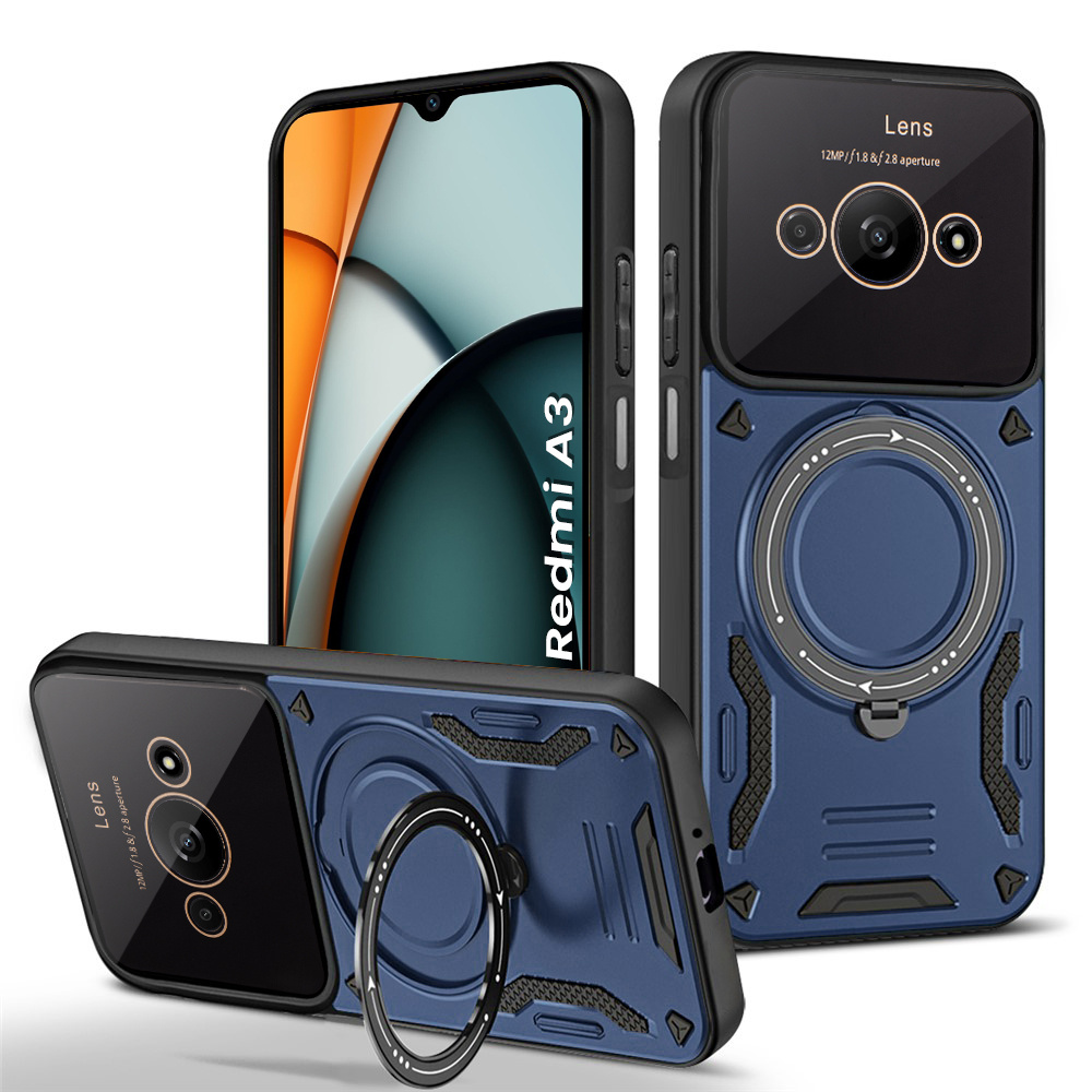 Gepanzerte Schutzhülle Für Xiaomi Redmi A3, Magnetring, Blau