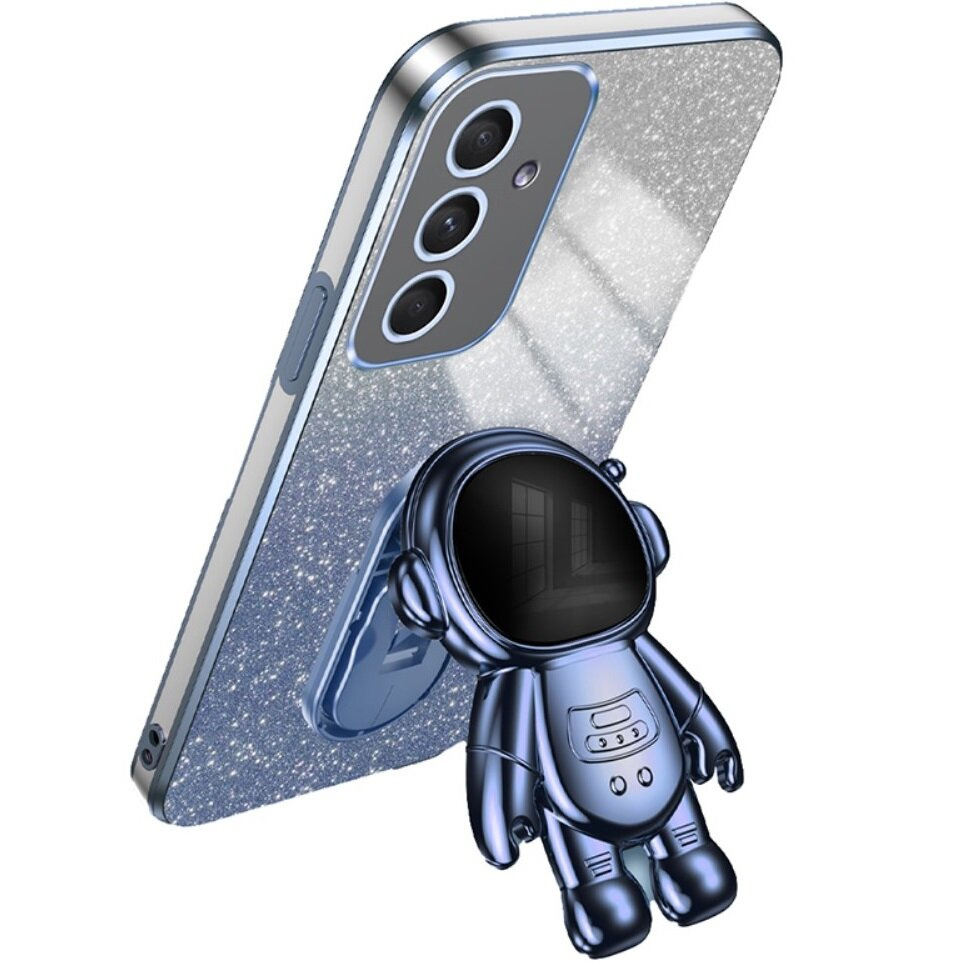 Samsung Galaxy A55 5g Hülle, Glitzer-astronaut, Blau