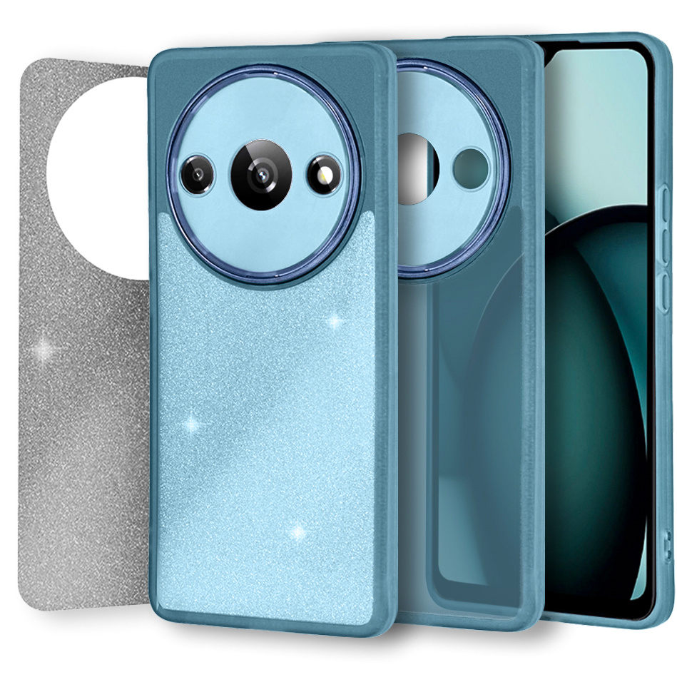 Hülle Für Xiaomi Redmi A3, Glitzerpuder, Blau