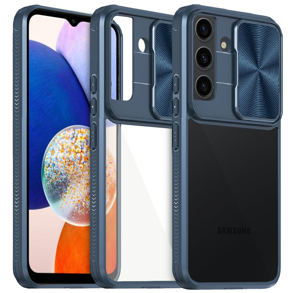 Schutzhülle Für Samsung Galaxy A14 4g/5g, Mit Schiebekamera, Blau