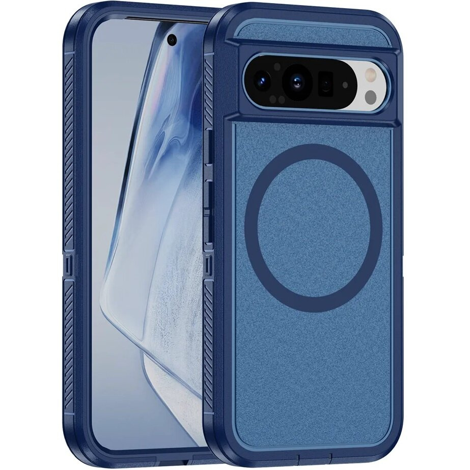 Schutzhülle Mit Rahmen Für Google Pixel 9 / Google Pixel 9 Pro, Mit Magsafe-funktion, Blau