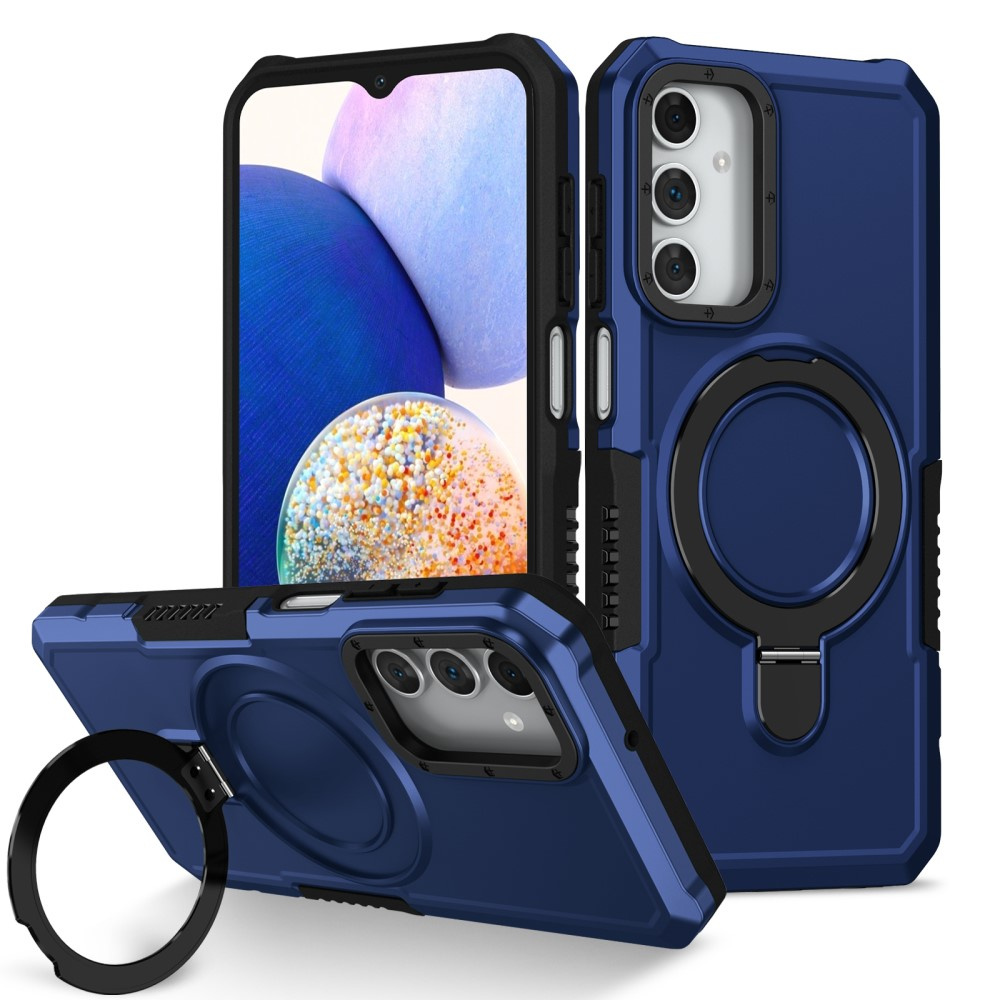 Schutzhülle Für Samsung Galaxy A15 5g, Mit Ringhalterung, Blau + 9h-glas