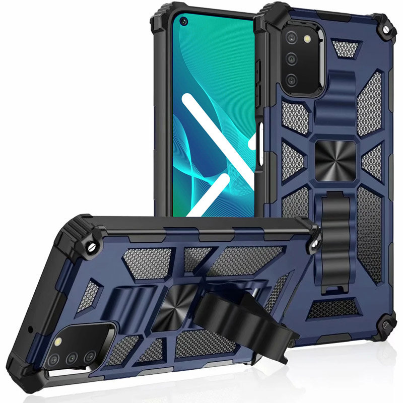 Samsung Galaxy A03s Hülle, Armor Kickstand, Blau