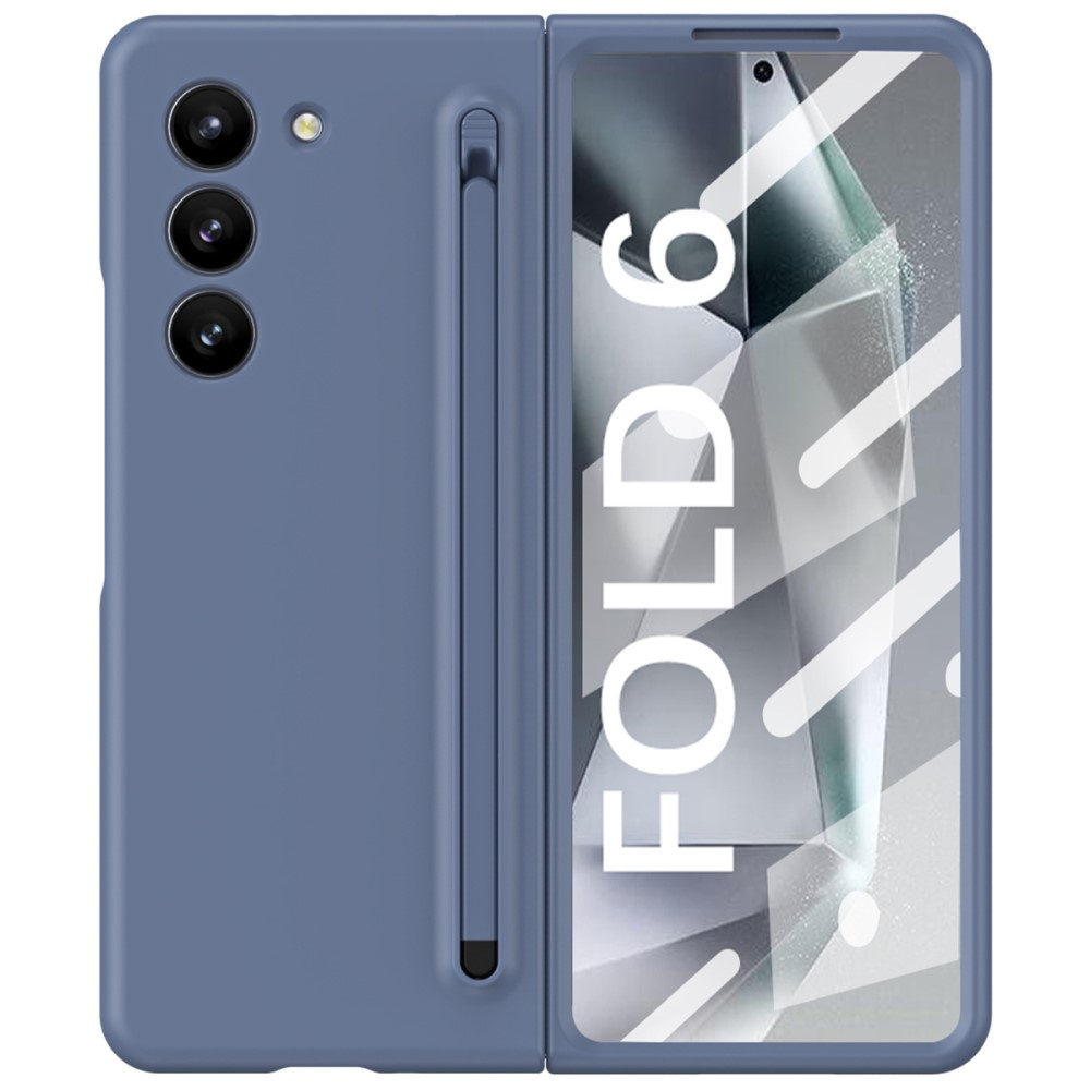 Schutzhülle Für Samsung Galaxy Z Fold6 5g, Mit Glas Und Stift, Blau