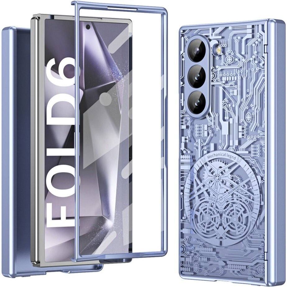 Schutzhülle Für Samsung Galaxy Z Fold6 5g, Modell „mechanical Legend“, Blau