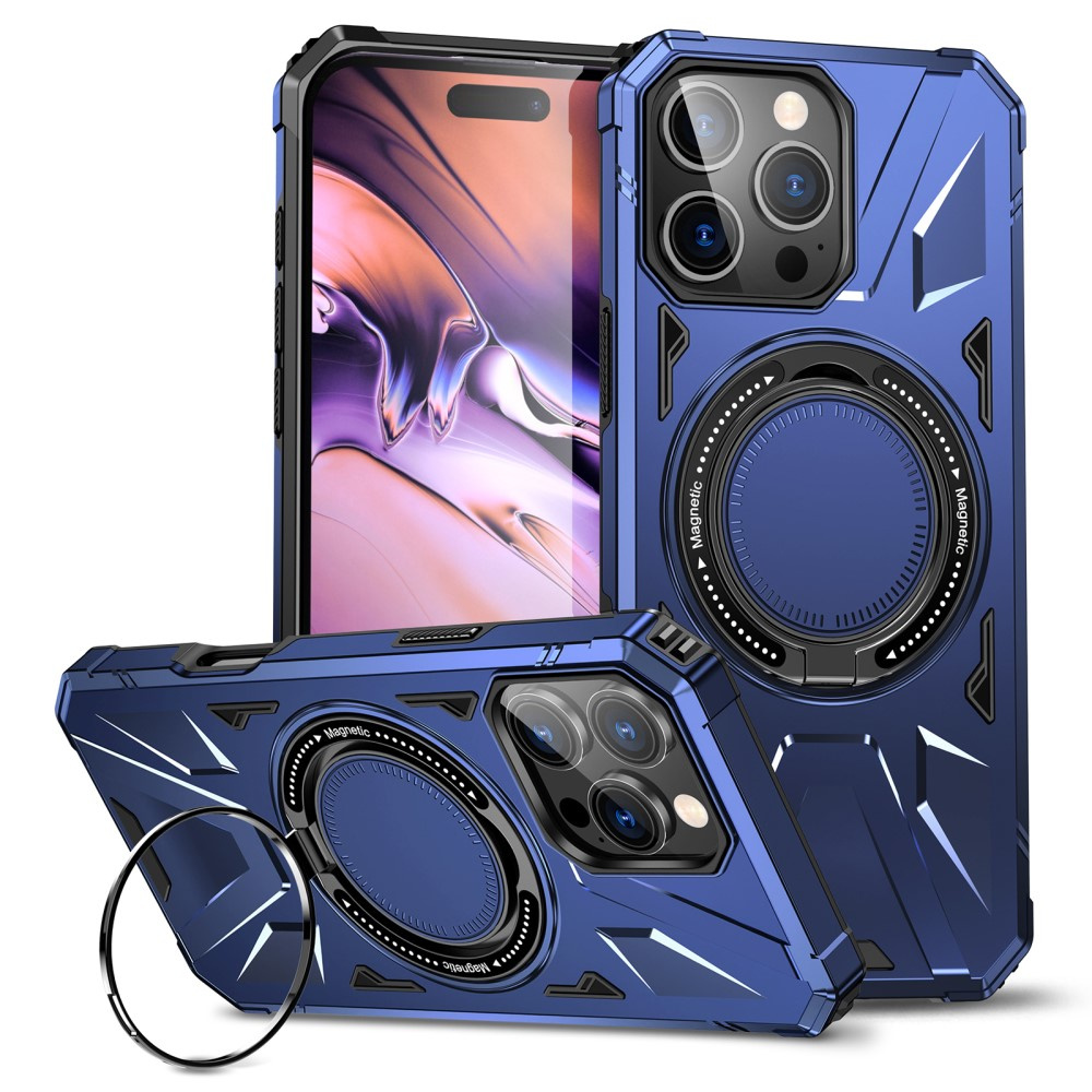 Iphone 16 Pro Hülle, Mit Ständer Und Halterungsplatte, Blau