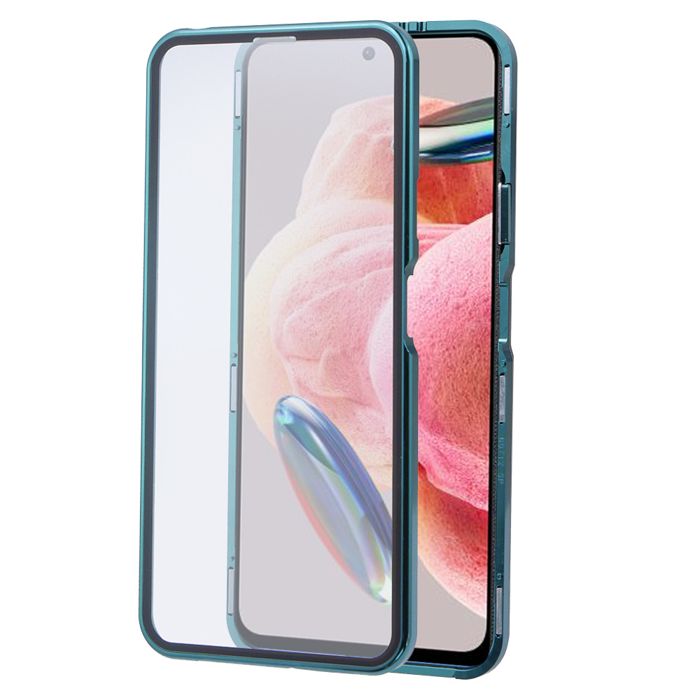 Hülle Für Xiaomi Redmi Note 12, Erbord Glass Armor Leather, Blau