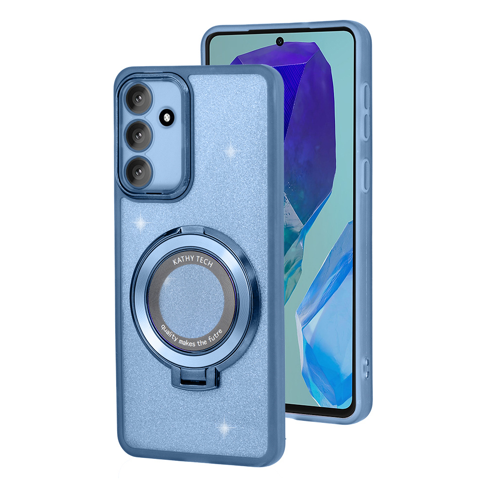 Samsung Galaxy M55 5g Hülle, Glitzernd, Magnetisch, Für Magsafe, Blau