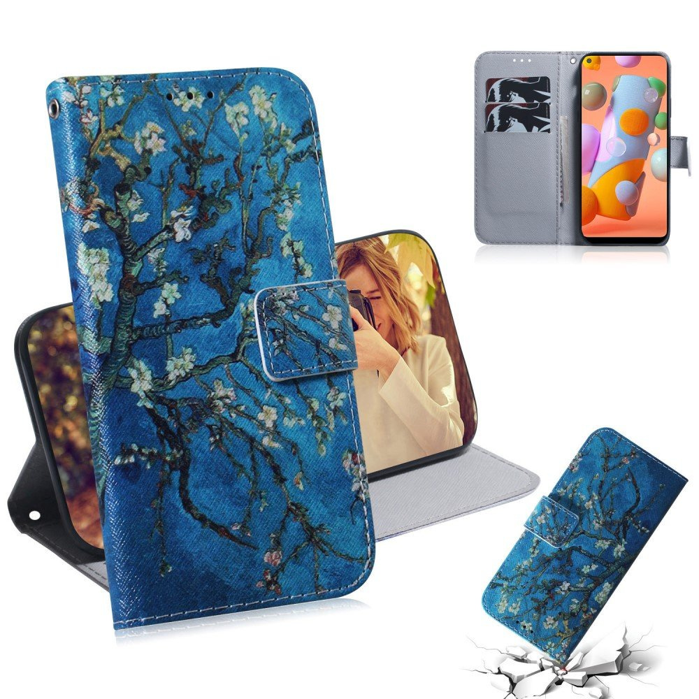 Brieftaschenhülle Für Samsung Galaxy M11 – Baum Mit Blumen