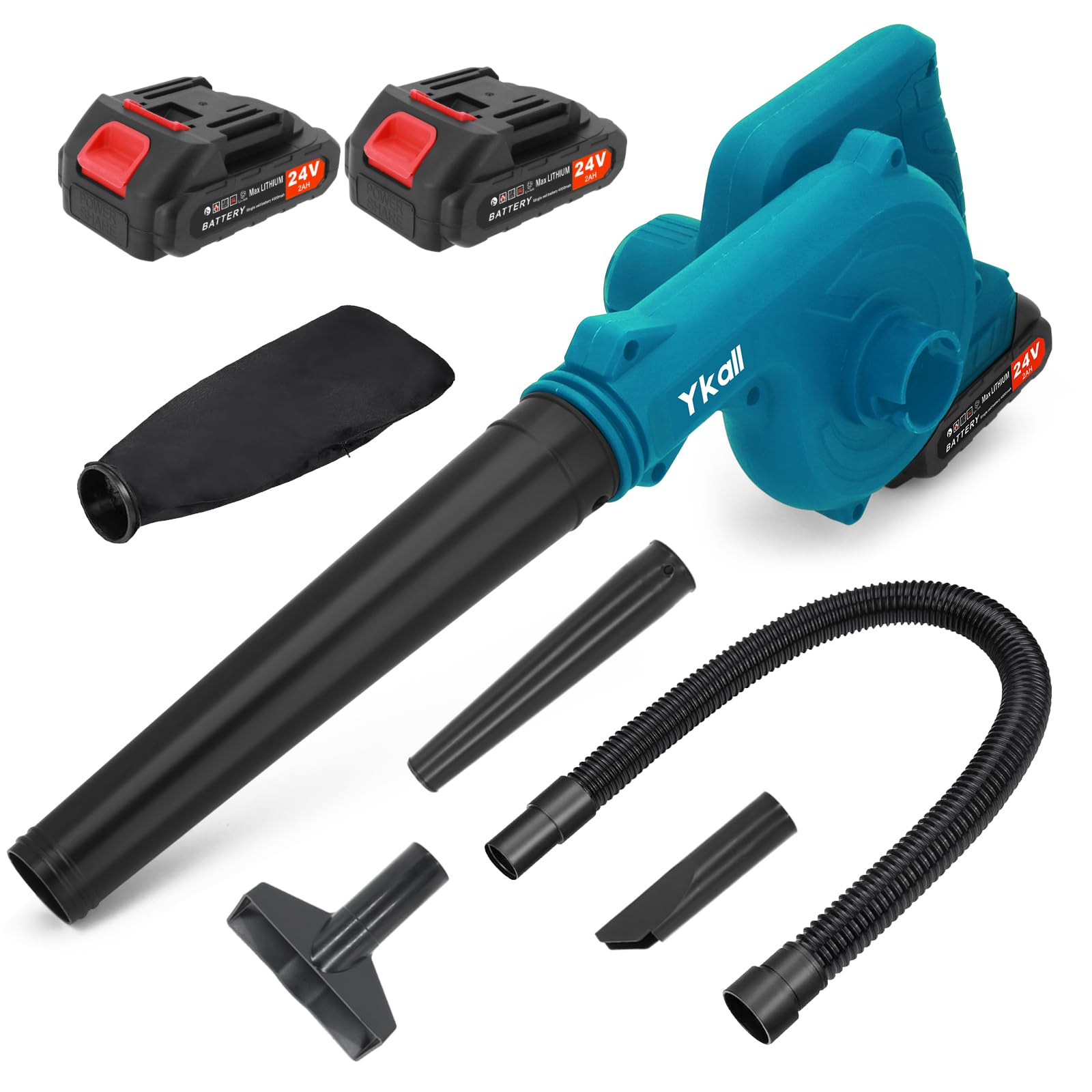 Akku-laubbläser Und Schneesauger 2-in-1, Leistungsstark, 2xaku 24v 4ah