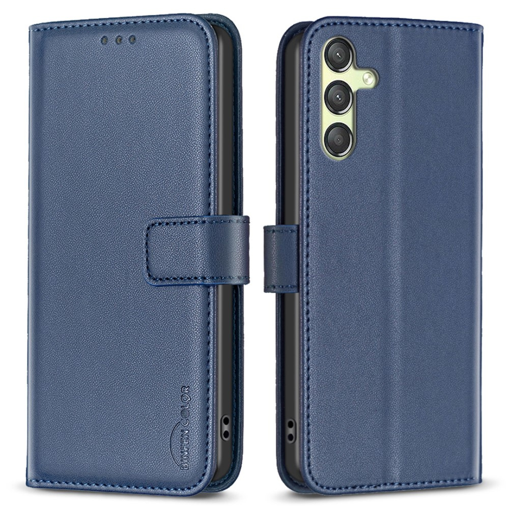 Flipcase Für Samsung Galaxy A25 5g, Binfen Wallet, Blau + 9h-glas