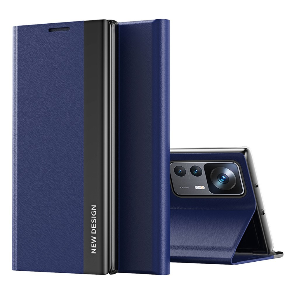 Flip-case Für Xiaomi 12t / 12t Pro, Seitlich Magnetisch, Marineblau