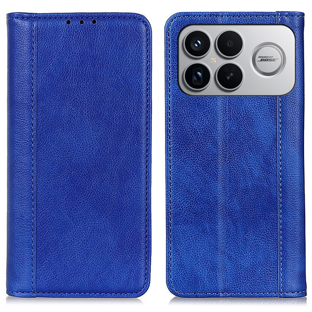 Flip-case Für Xiaomi Poco F8 Ultra, Spaltleder, Blau
