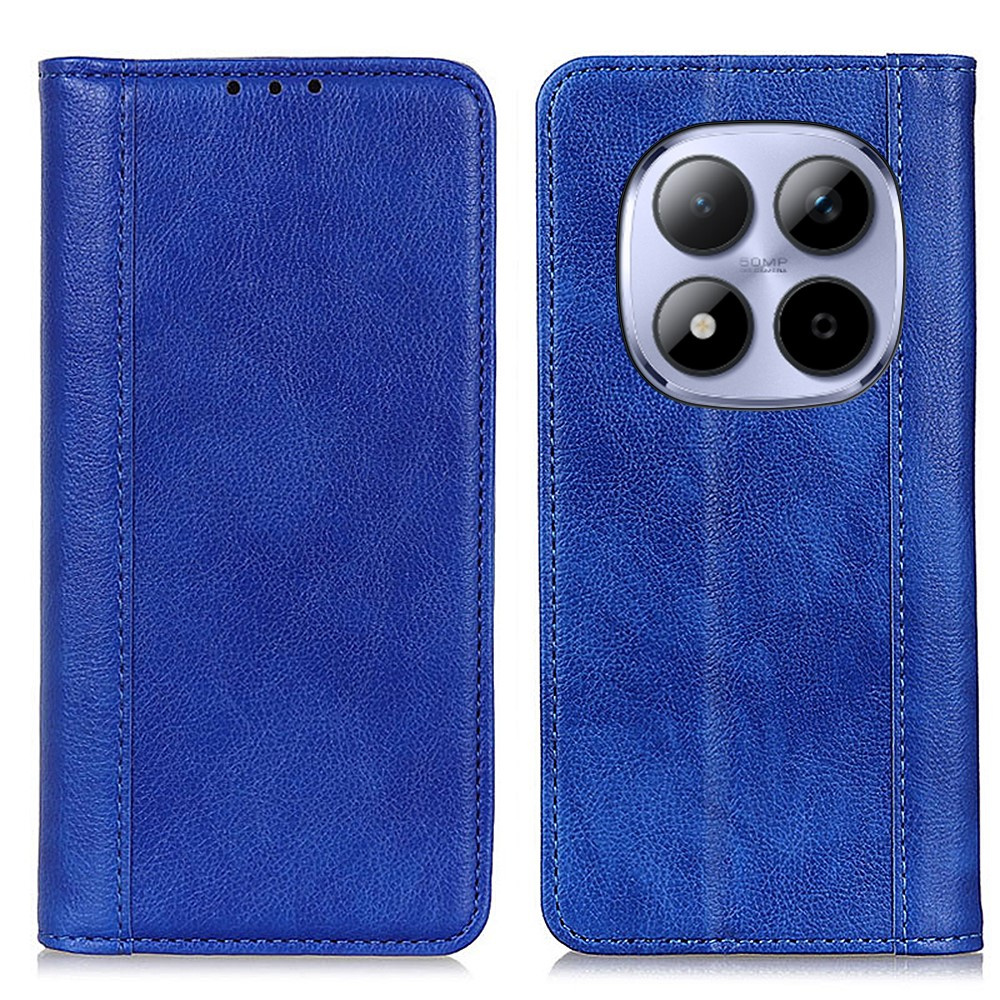 Klapphülle Für Xiaomi Redmi Note 15 Pro 5g, Spaltleder, Blau