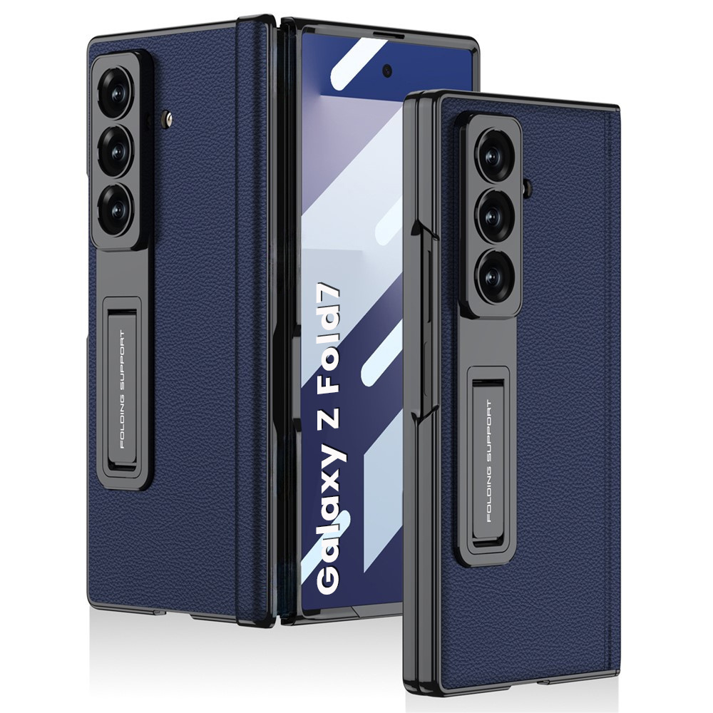 Gkk Schutzhülle Für Samsung Galaxy Z Fold7 5g Mit Glas Und Ständer – Marineblau