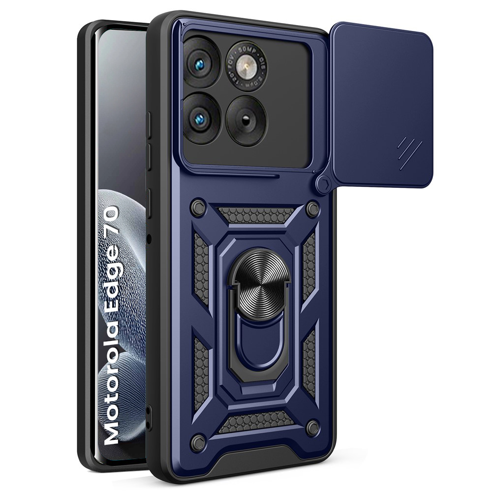 Gepanzerte Schutzhülle Für Motorola Edge 70, Camshield Slide, Blau