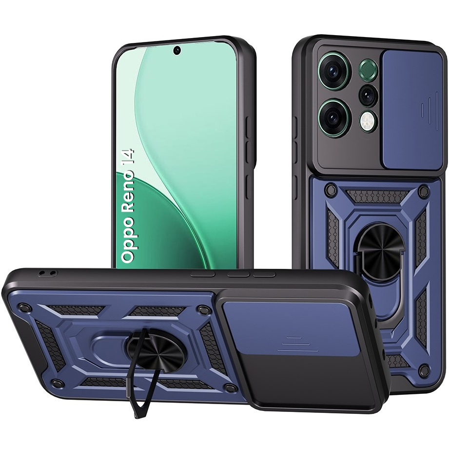 Gepanzerte Schutzhülle Für Oppo Reno 14, Camshield Slide, Blau