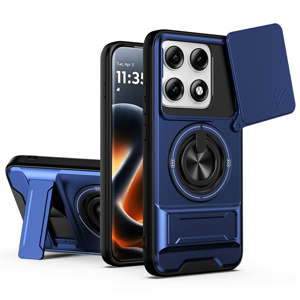 Motorola Edge 70 Pro Hülle Mit Ständer Und Kameraabdeckung Für Magsafe, Blau