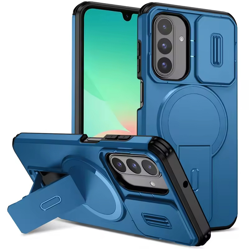 Samsung Galaxy A37 5g Hülle Mit Ständer Und Kameraabdeckung, Blau