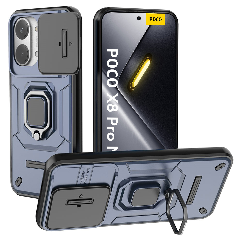 Schutzhülle Für Xiaomi Poco X8 Pro Max, Mit Ausklappbarem Kameraobjektiv, Blau