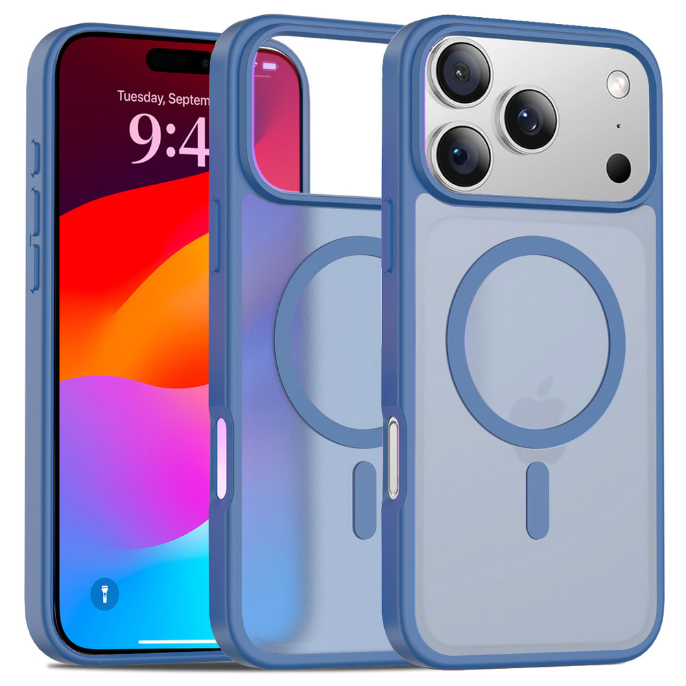 Iphone 17 Pro Max Mattes Hüllenset Für Magsafe, Mattblau + Displayschutzfolie