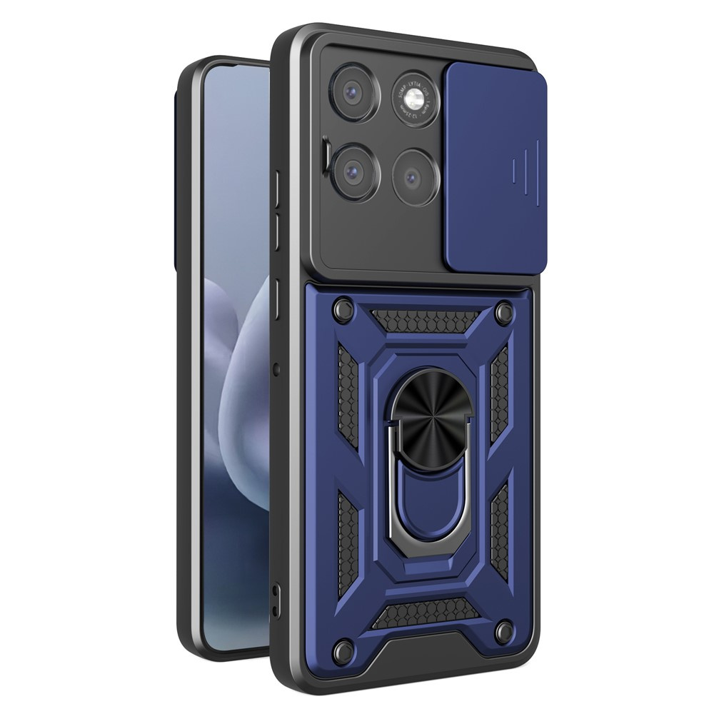 Gepanzertes Gehäuse Für Motorola Moto G77 / G67, Camshield Slide, Blau
