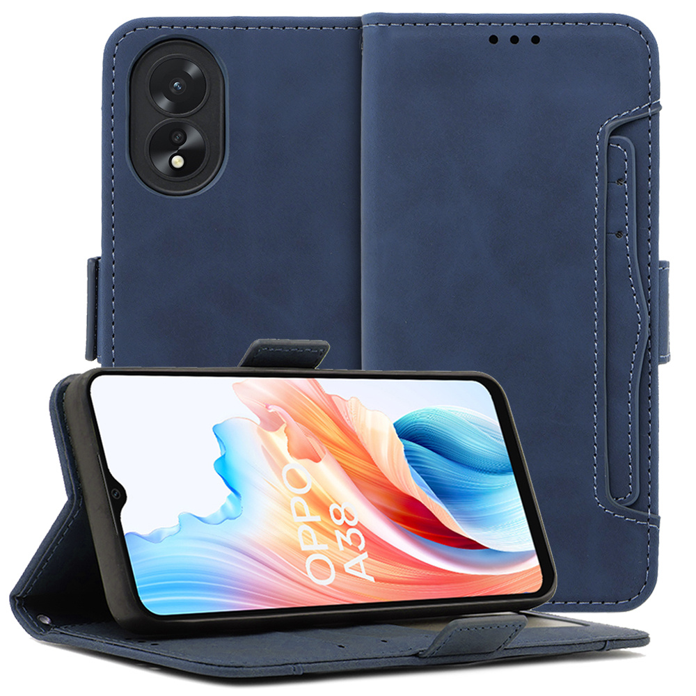 Klapphülle Für Oppo A38 / A18, Mit Kartenfach, Blau