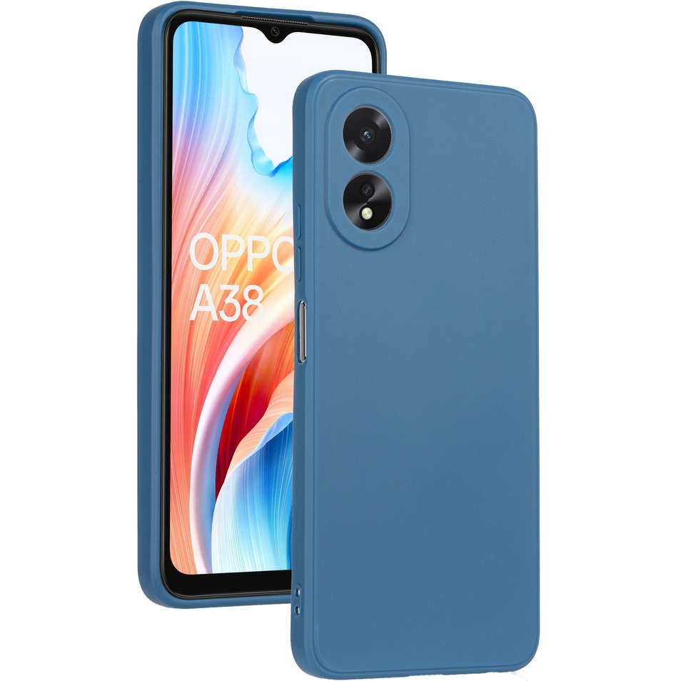 Dünne Hülle Für Oppo A38 / A18, Slim Matte, Marineblau + 9h-glas