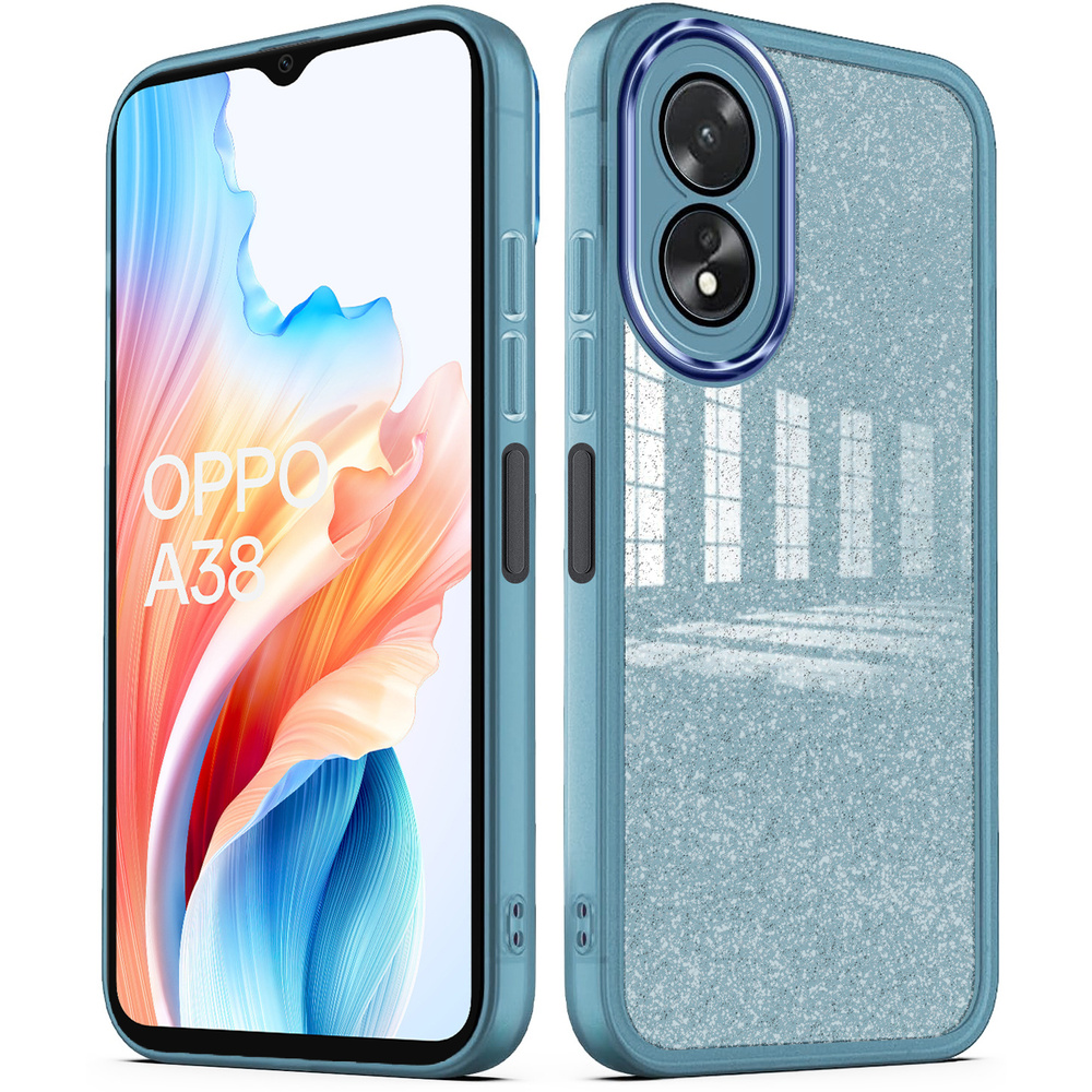 Oppo A38 / A18 Hülle, Glitzerpuder, Blau