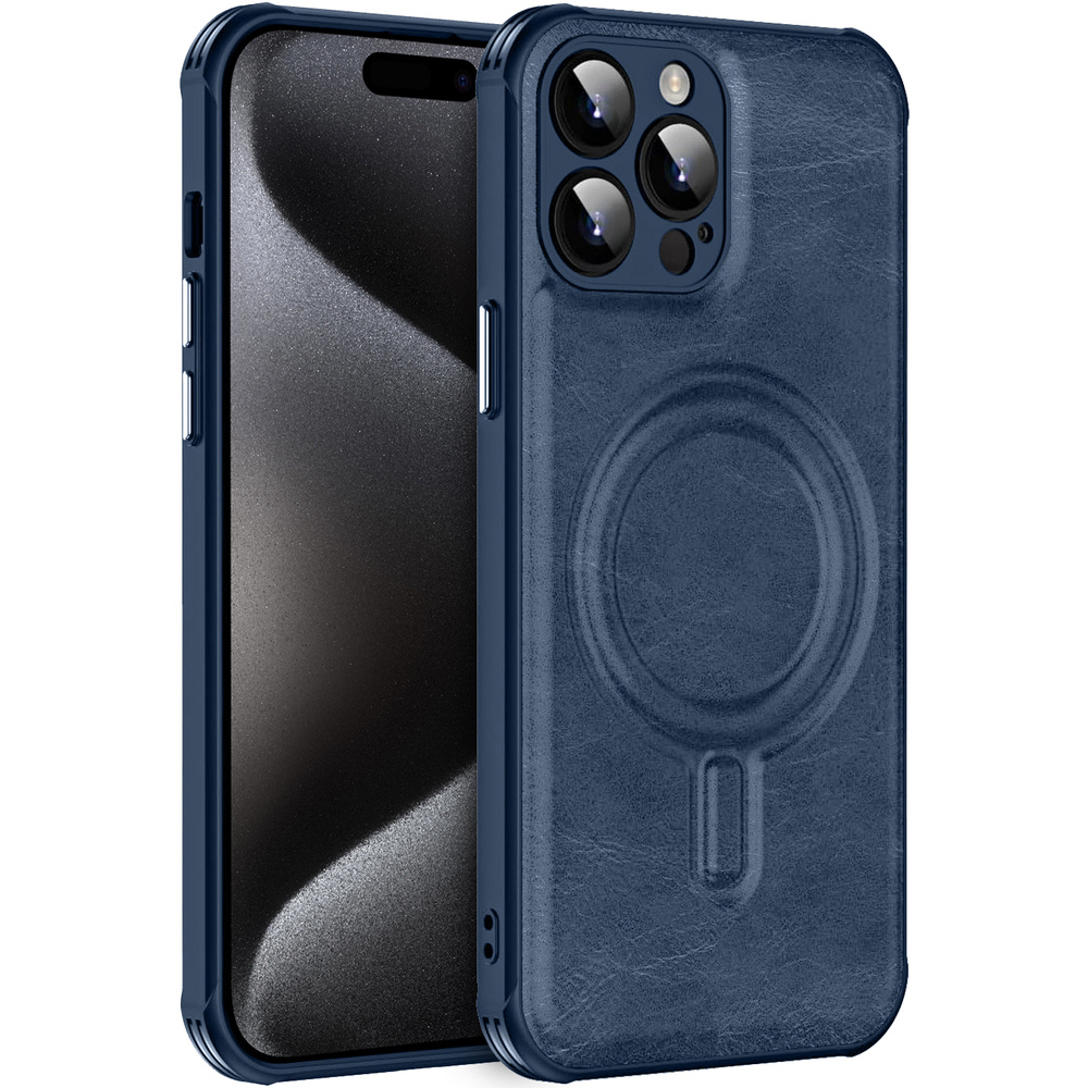 Magnetische Hülle Für Iphone 15 Pro Max, Mit Magsafe, Blau
