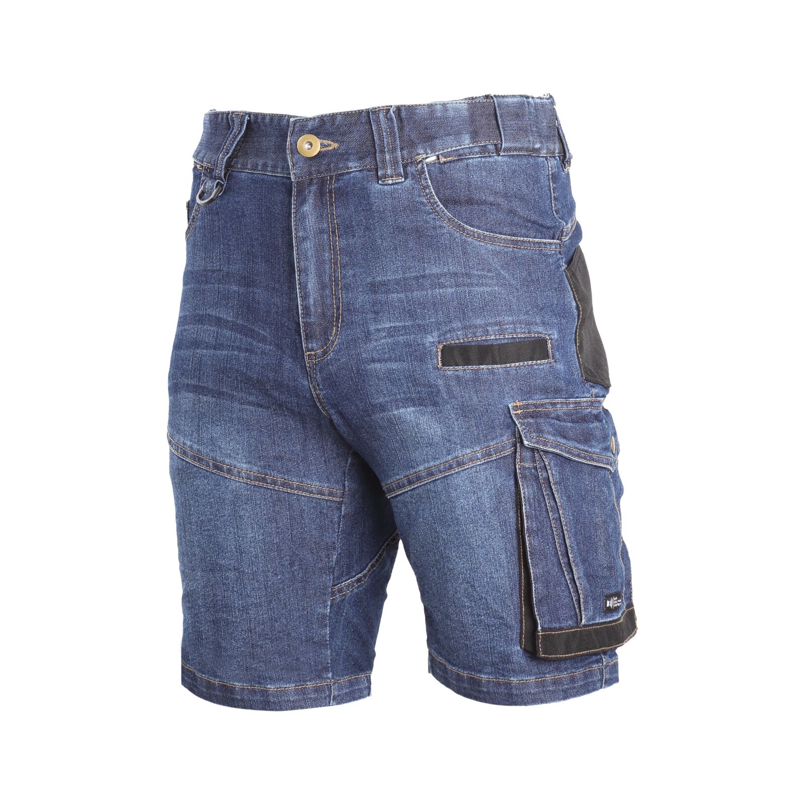 Blaue Stretch-denim-shorts Mit Verstärkten Nähten.,"s",ce,lahti