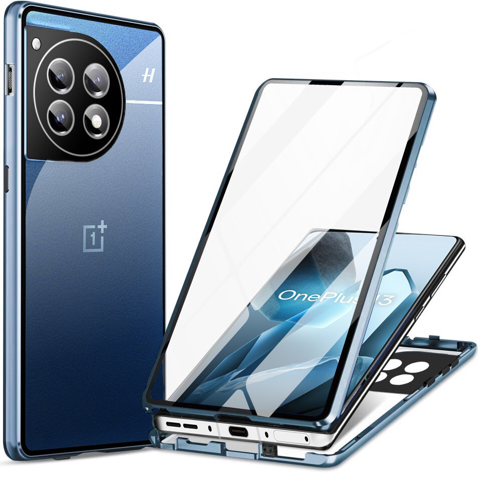 Schutzhülle Für Oneplus 13, Magnetisches Dualglas, Blau