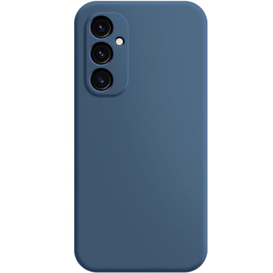 Schutzhülle Für Samsung Galaxy A15, Silikon Lite, Marineblau + 9h-glas