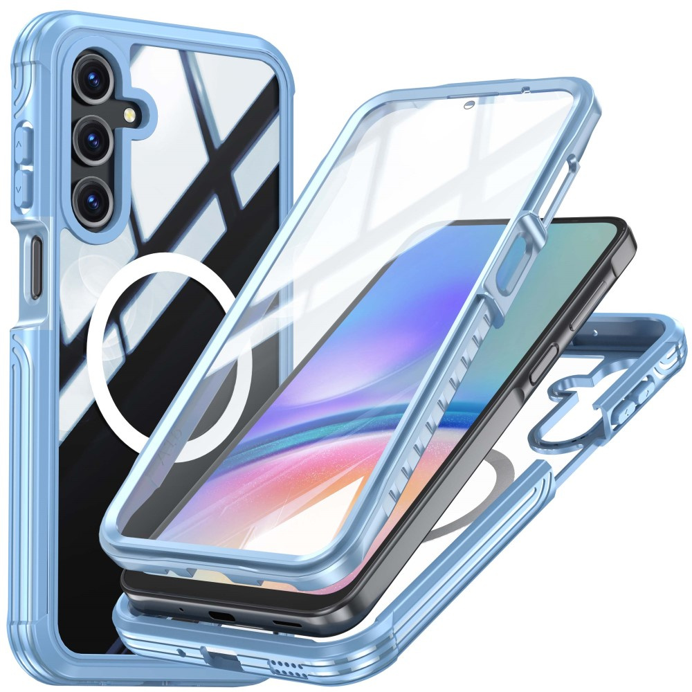 Schutzhülle Für Samsung Galaxy A16 / A16 5g, Stoßfest, Mit Glas, Für Magsafe, Blau