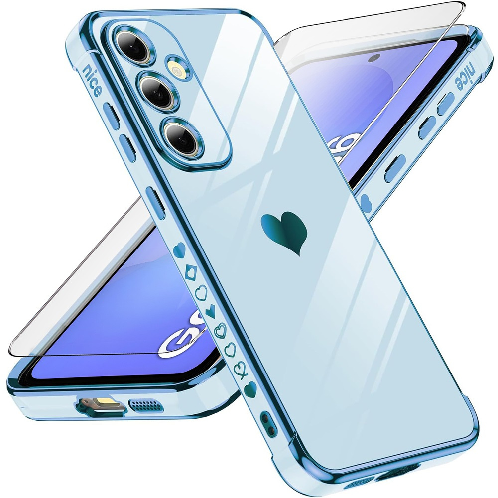 Schutzhülle Für Samsung Galaxy A36 5g, Elektroherz, Blau + 9h-glas