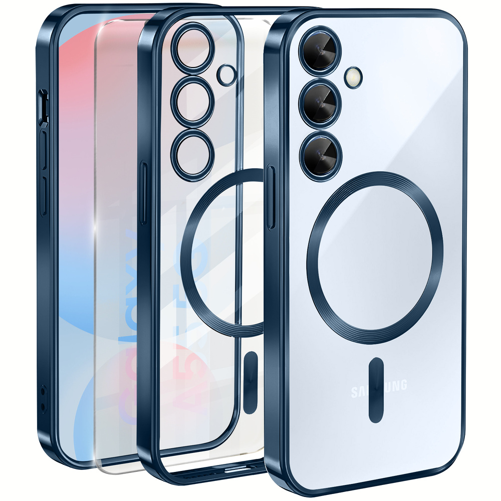 Schutzhülle Für Samsung Galaxy S24 Fe, Electro Magsafe, Blau + Displayschutzfolie Aus Glas
