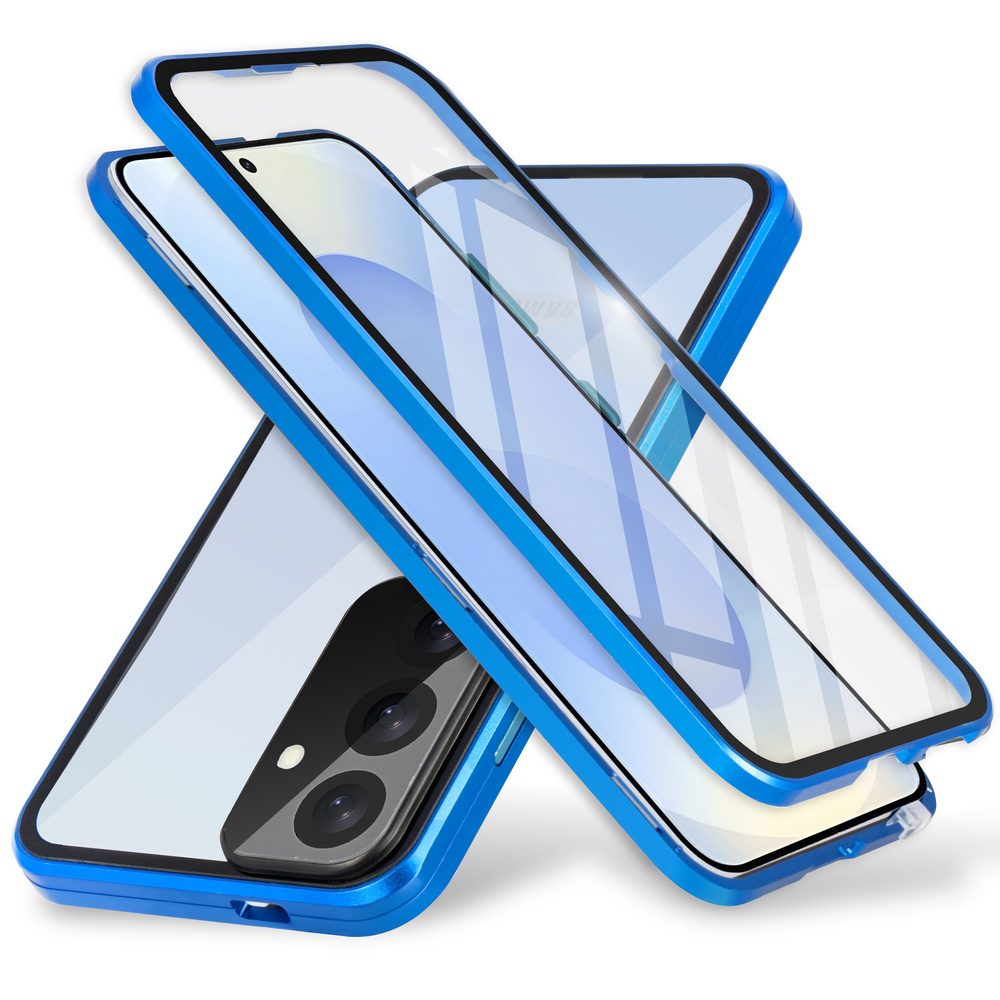 Samsung Galaxy S25+ Plus Hülle, Magnetisches Dualglas, Blau