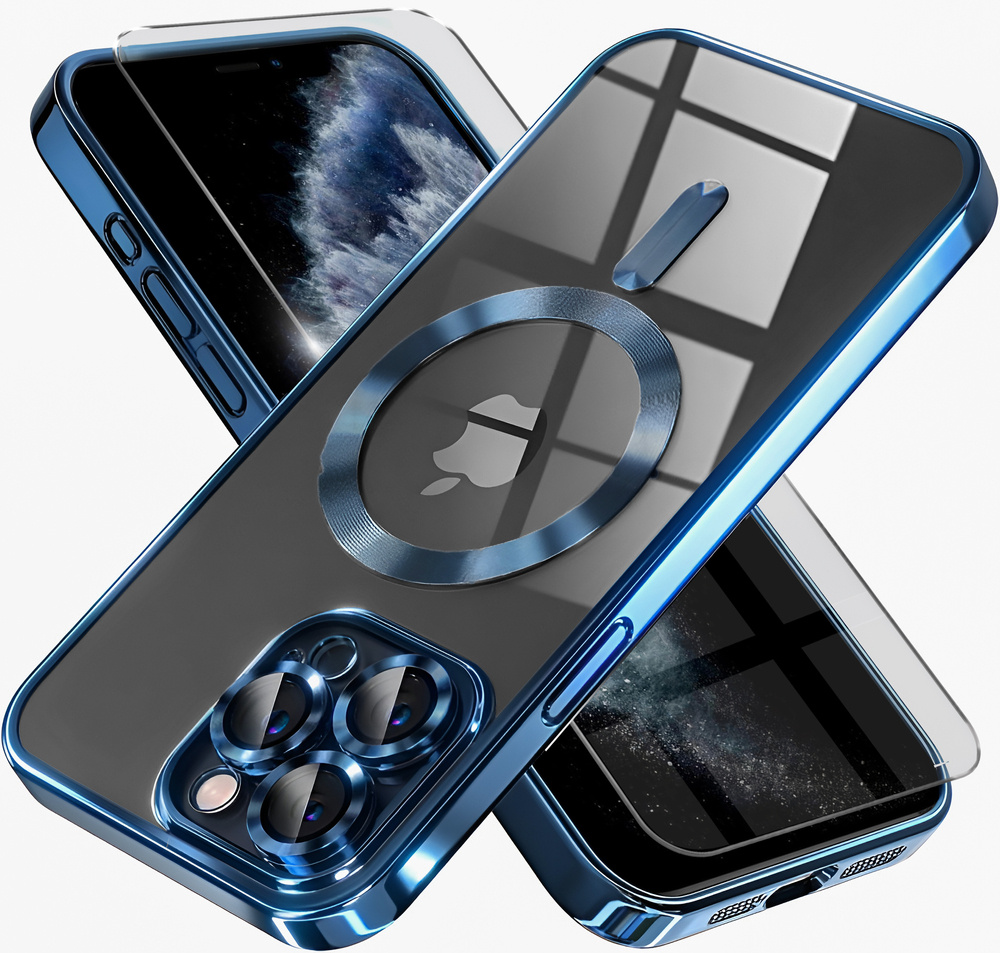 Iphone 11 Pro Hülle, Electro Magsafe, Blau + Displayschutzfolie