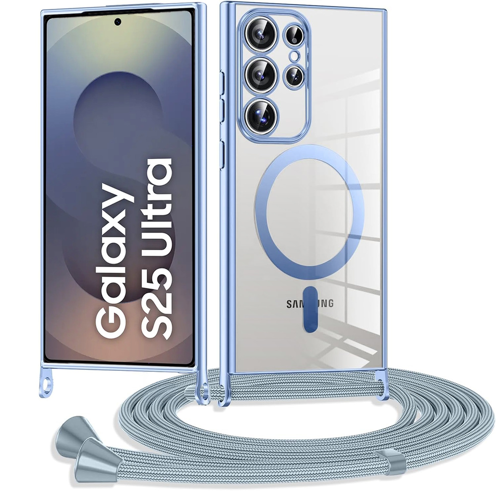 Samsung Galaxy S25 Ultra Hülle, Electro Magsafe, Blau + Trageband