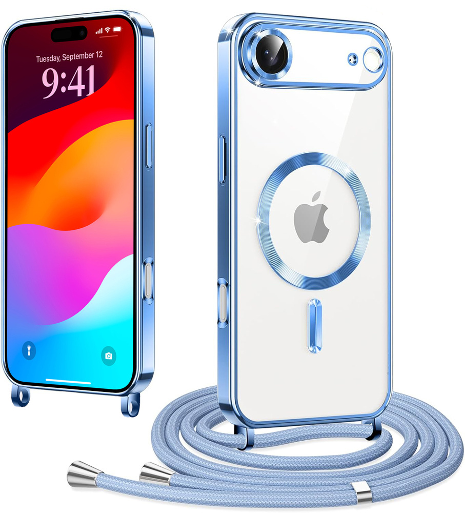 Iphone Air Hülle, Electro Magsafe, Blau + Trageband