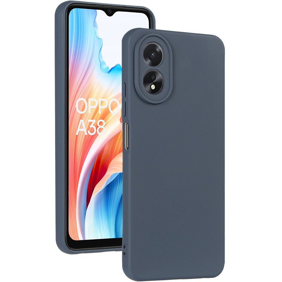 Schutzhülle Für Oppo A38 / A18, Silikon Lite, Marineblau + 9h-glas