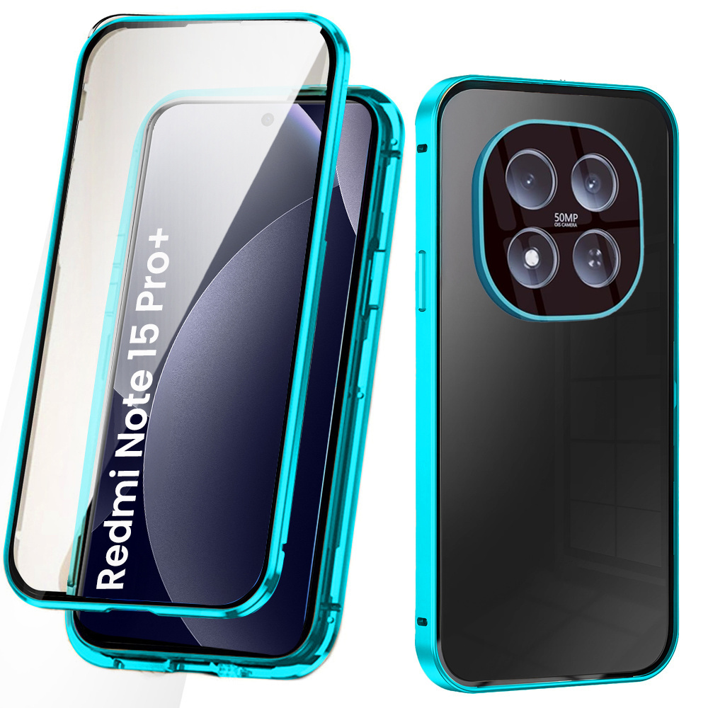 Schutzhülle Für Xiaomi Redmi Note 15 Pro Plus 5g / Poco M8 Pro 5g, Magnetisches Dualglas, Blau
