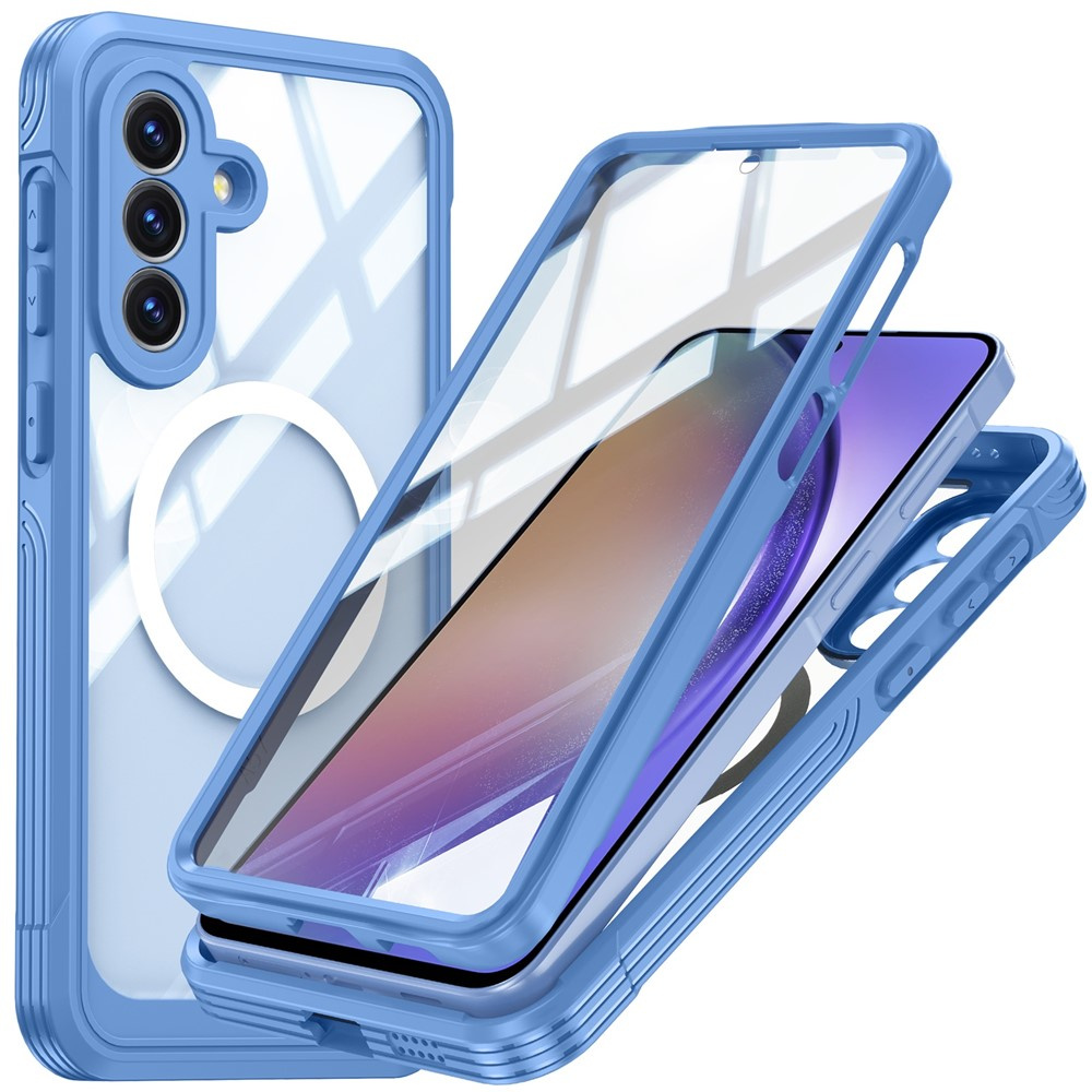 Schutzhülle Für Samsung Galaxy A57 5g, Stoßfest, Mit Glas, Für Magsafe, Blau
