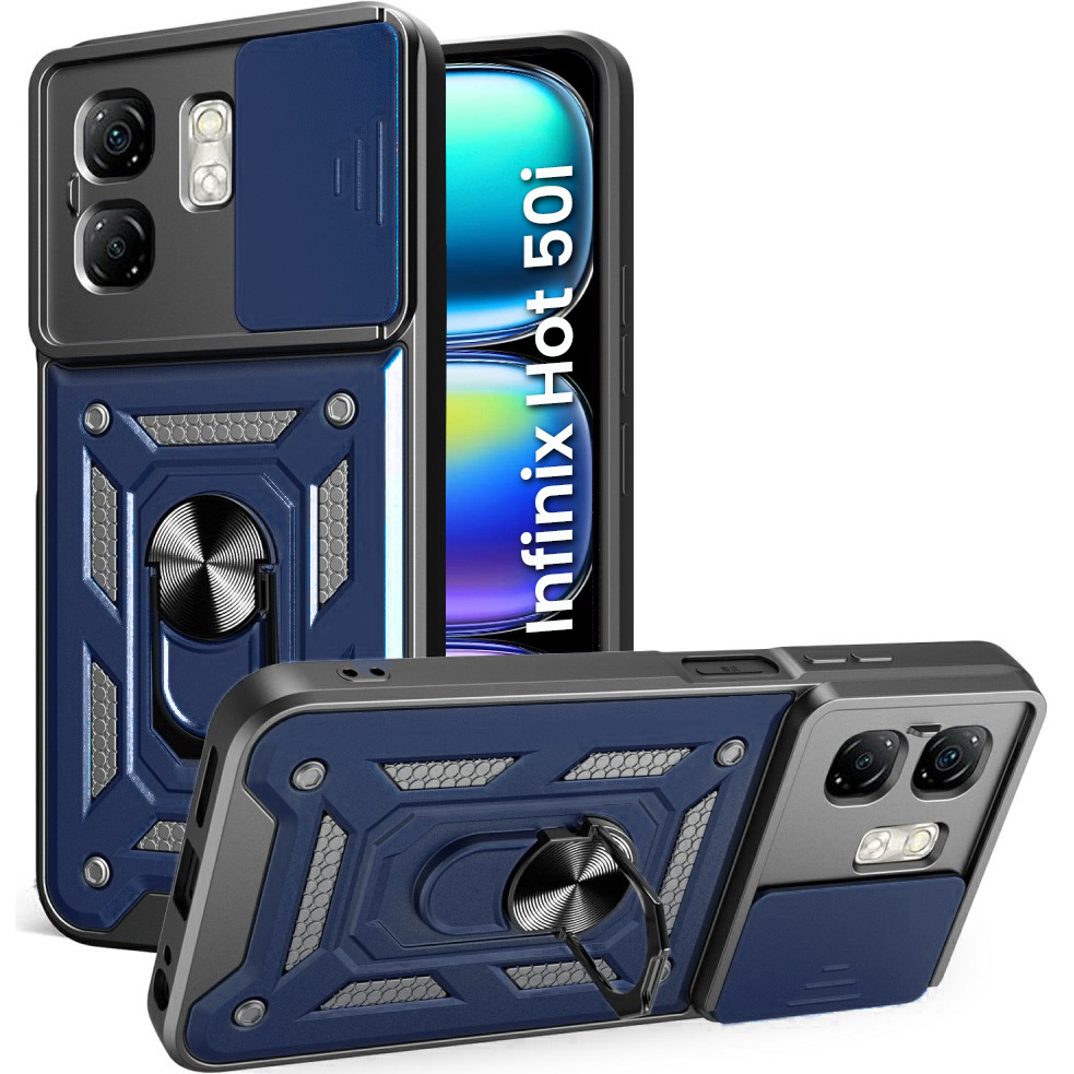Gepanzerte Schutzhülle Für Infinix Hot 50i 4g, Camshield Slide, Blau