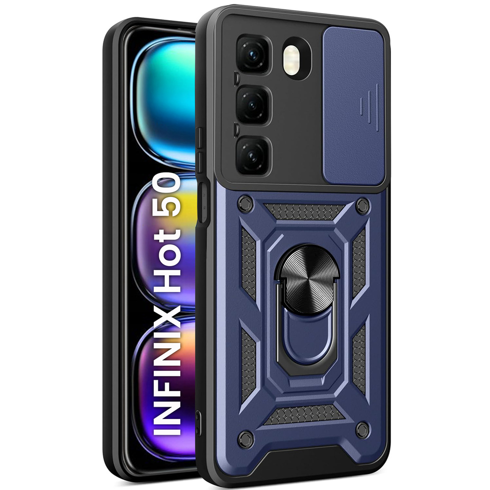 Schutzhülle Mit Schutzfunktion Für Infinix Hot 50 4g, Camshield Slide, Blau