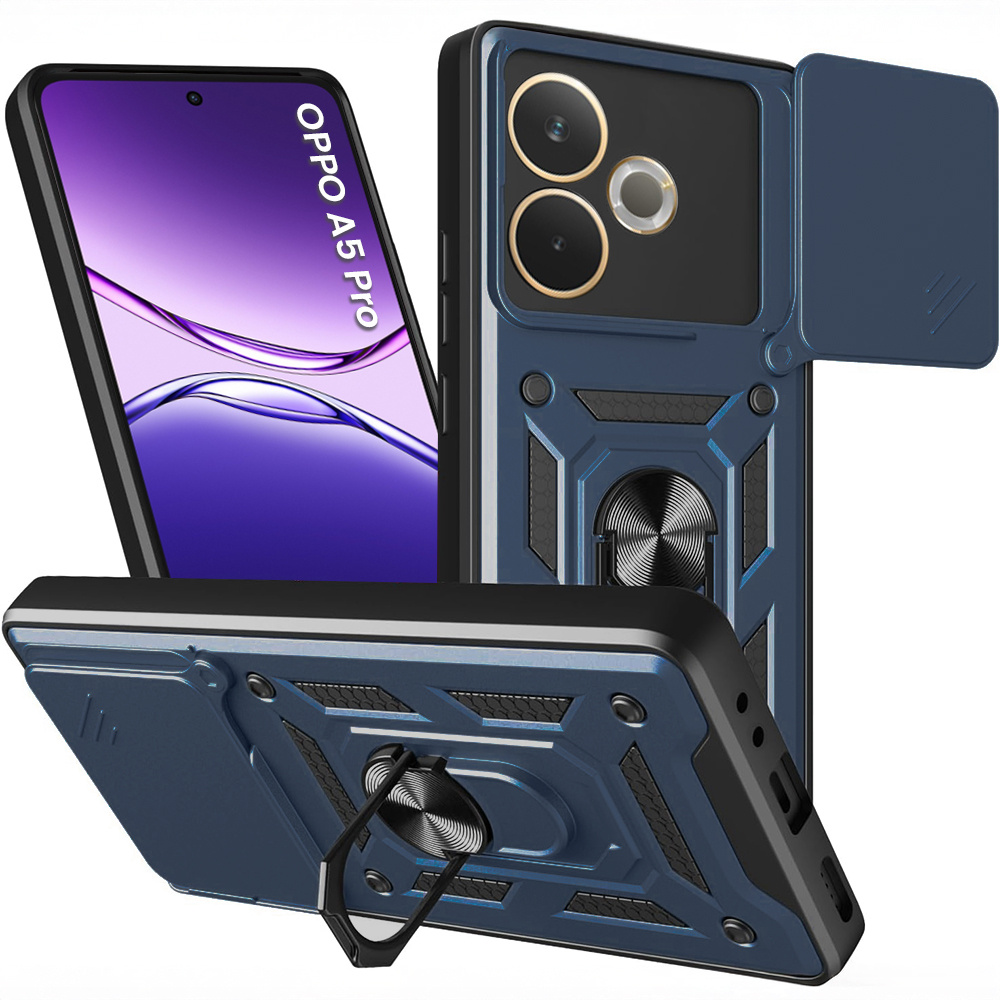 Gepanzerte Schutzhülle Für Oppo A5 Pro 5g, Camshield Slide, Blau
