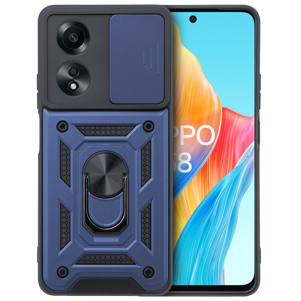 Gepanzerte Schutzhülle Für Oppo A58 4g, Camshield Slide, Blau