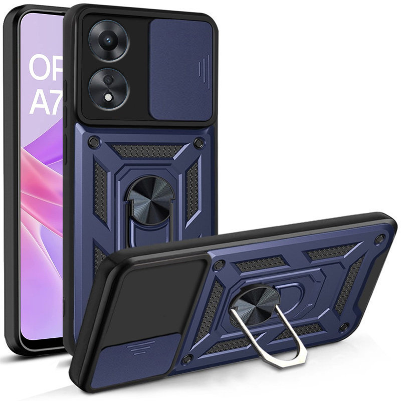 Gepanzerte Schutzhülle Für Oppo A78 5g, Camshield Slide, Blau