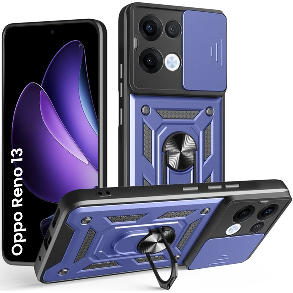 Gepanzerte Schutzhülle Für Oppo Reno 13, Camshield Slide, Blau