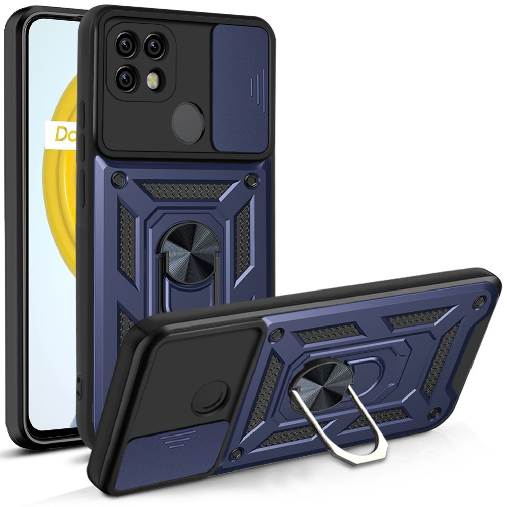 Gepanzerte Schutzhülle Für Realme C21, Camshield Slide, Blau